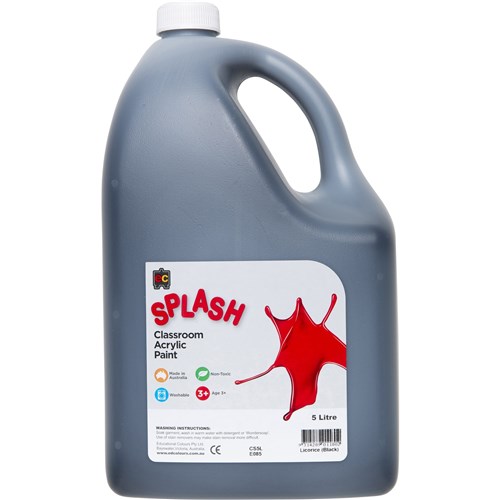 EC Classroom Splash Paint 5 Litres Liquorice Black