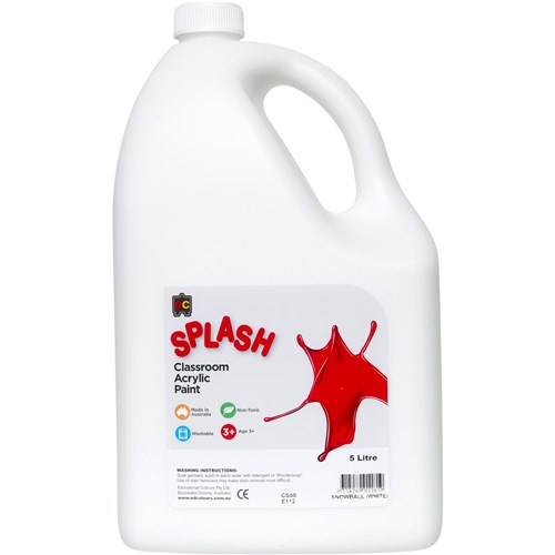 EC Classroom Splash Paint 5 Litres Snowball White