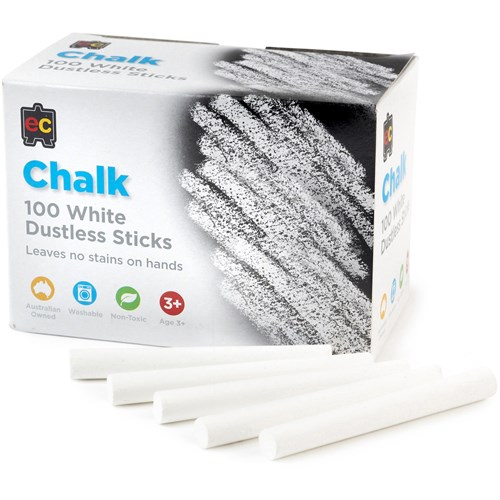EC Chalk White Dustless Box  of 100