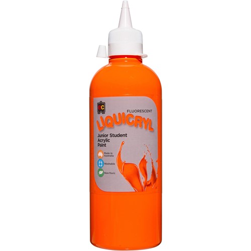 EC Liquicryl Paint 500ml Fluorescent Orange