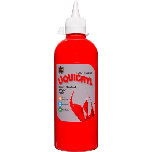 EC Liquicryl Paint 500ml Fluorescent Scarlett
