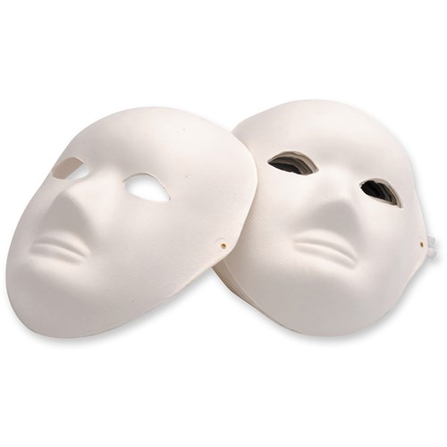 EC Paper Mache Mask Full Mask Pack  of 24