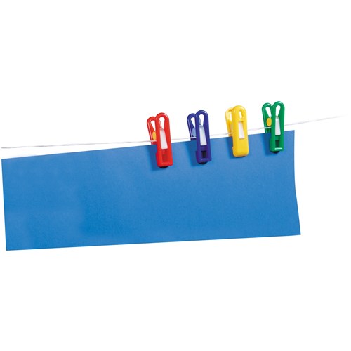 EC Painting Pegs 70x22mm Bright Assorted Colours Pack  of 12