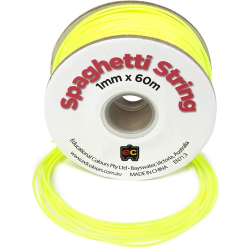 EC Spaghetti String 1mmx60m Fluro Yellow