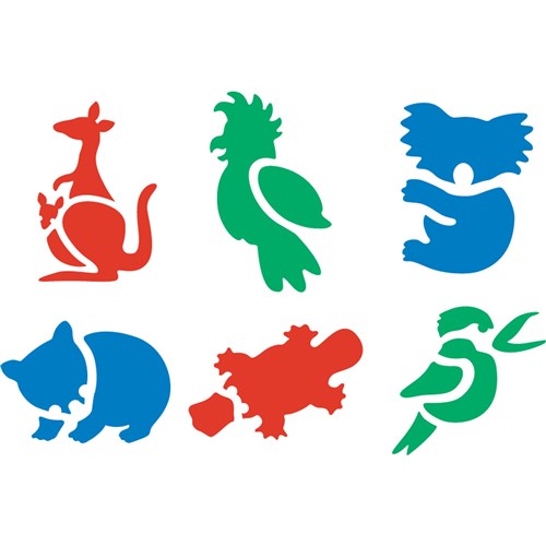 EC Stencil Australian Animals 190x190mm Pack  of 6