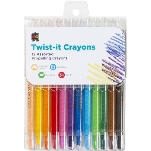 EC Twist It Propelling Crayons Assorted Pack  of 12