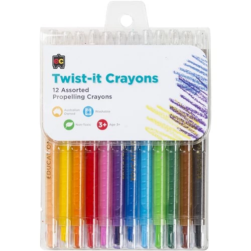 EC Twist It Propelling Crayons Assorted Pack of 12