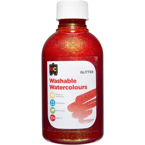 EC Washable Watercolour Paints 250ml Glitter Orange