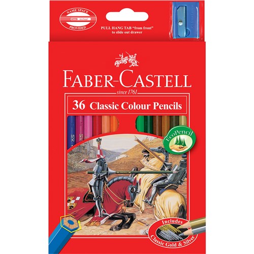 Faber-Castell Classic Colour Pencils And Sharpener Assorted Pack  Of 36