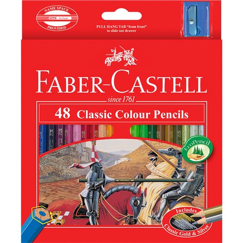 Faber-Castell Classic Colour Pencils And Sharpener Assorted Pack  of 48