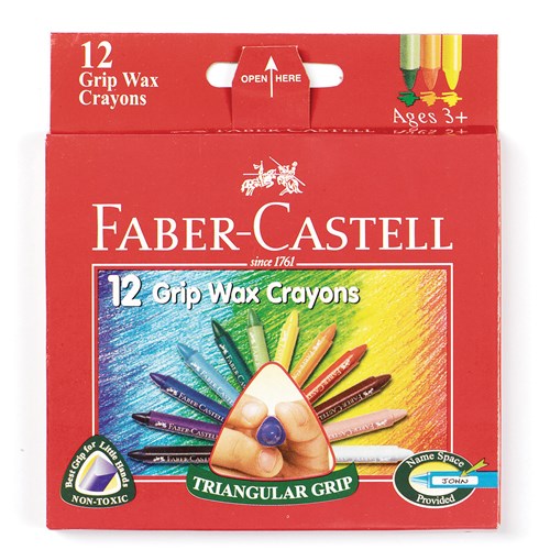 Faber-Castell Wax Triangular  Crayons Assorted Pack  of 12