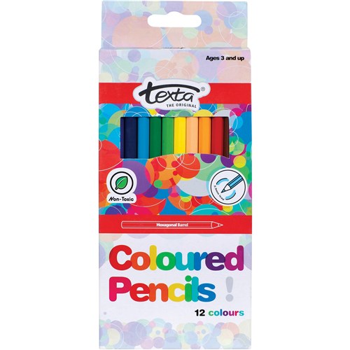 Texta Regular Coloured Pencils Assorted Pack  Of 12