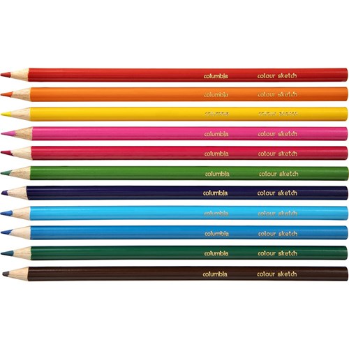 Columbia Coloursketch Coloured Pencil Round Assorted Pack  Of 12