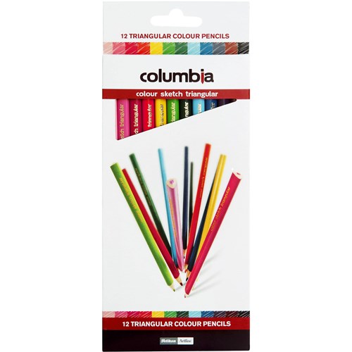 Columbia Coloursketch Coloured Pencil Triangular Assorted Pack  Of 12