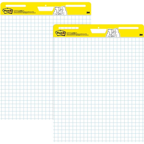 Post-It 560 Easel Pad 635mm x 775mm White Blue Grid Pack  of 2