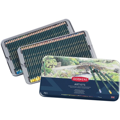 Derwent Artists Pencils Assorted Tin Pack  Of 72