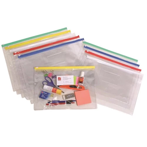 Marbig Clear Case A4 335 x 245mm With Blue Zip