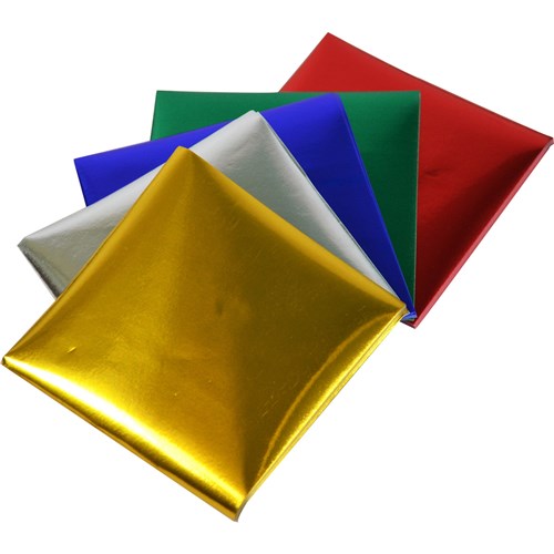 Rainbow Kinder Squares Foil 125mm 85gsm Assorted Pack  Of 100