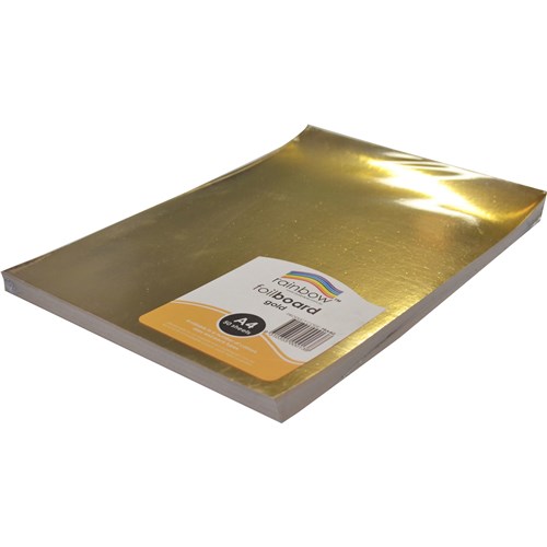 Rainbow Foil Board A4 270gsm Gold Pack  Of 50