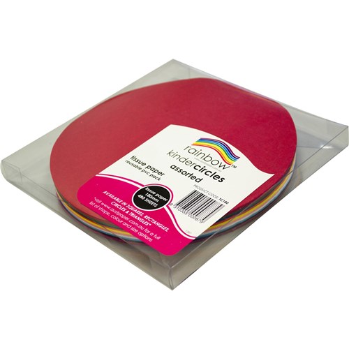 Rainbow Kinder Circles Tissue Paper 180mm 17gsm Assorted Pack  Of 480