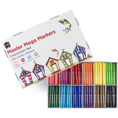 Edvantage Master Mega Marker Broad Tip 5.8mm Assorted Box  of 288