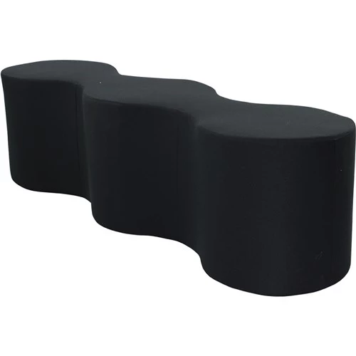 Sylex Lava Lounge Breakout Ottoman Modular Triple Straight Shape Black