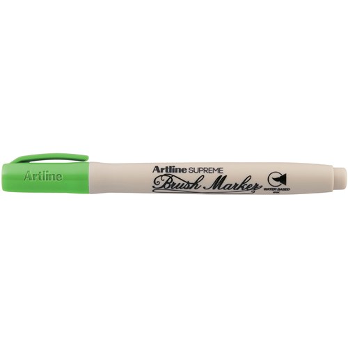 Artline Supreme Brush Markers Yellow Green Box  Of 12
