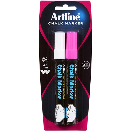 Artline Chalk Markers Bullet 2mm Assorted Pack Of 2