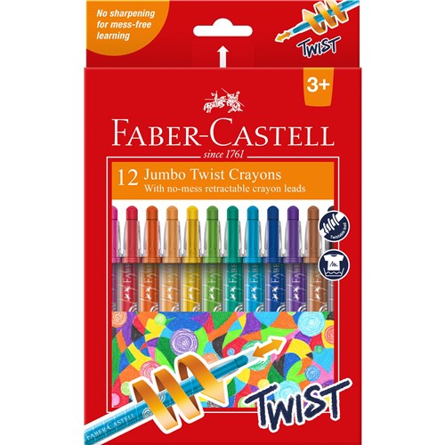 Faber-Castell Jumbo Twist Crayons Assorted Pack  of 12