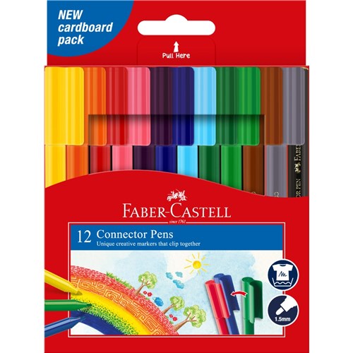 Faber-Castell Connector Pen Marker Assorted Pack  of 12
