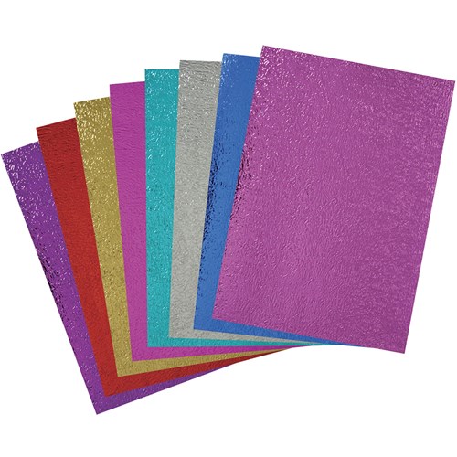 Zart Metallic Ripple Paper A4 Eight Assorted Colours Pack  of 40