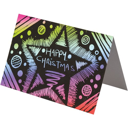 Zart Scratch Greeting Cards Bright Rainbow Colour Pack  of 30