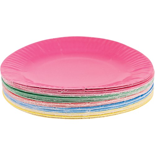 Zart Paper Plates Assorted 180mm Bright Colours Pack  of 50