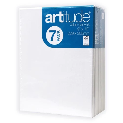 Artitude Canvas 9 x 12 Inch Thin Edge Pack  of 7