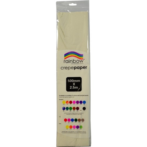 Rainbow Crepe Paper 500mm x 2.5m White