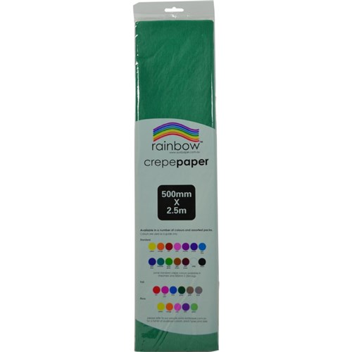 Rainbow Crepe Paper 500mm x 2.5m Emerald