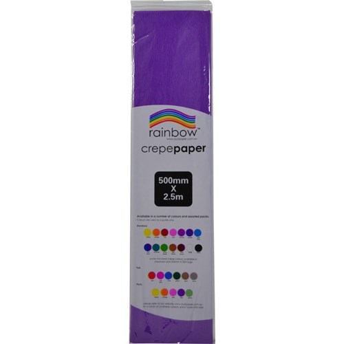 Rainbow Crepe Paper 500mm x 2.5m Purple