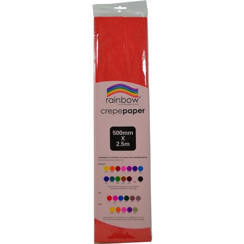 Rainbow Crepe Paper 500mm x 2.5m Red