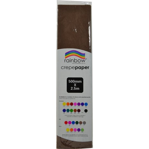 Rainbow Crepe Paper 500mm x 2.5m Dark Brown