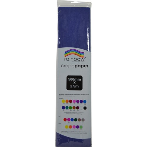 Rainbow Crepe Paper 500mm x 2.5m Dark  Blue