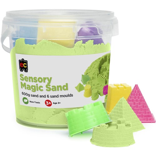 EC Sensory Magic Sand With Moulds 600g Tub Green