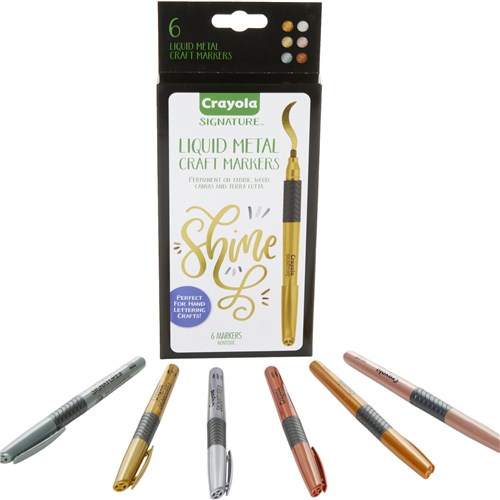 Crayola Signature Markers Liquid Metal Pack  of 6