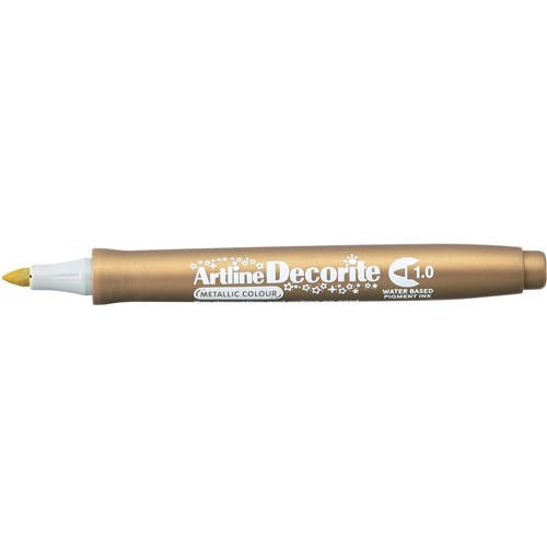 Artline Decorite Metallic Markers Bullet 1.0mm Gold Box  Of 12