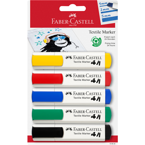 Faber-Castell Textile Markers Set of 5