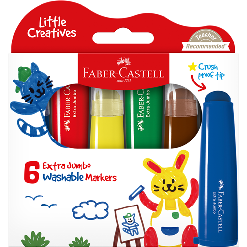 Faber-Castell Little Creatives Extra Jumbo Washable Marker Box  of 6