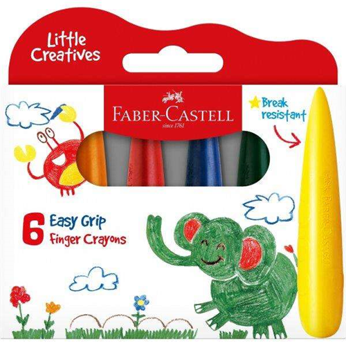 Faber-Castell Little Creatives Easy Grip Finger Crayon Set of 6