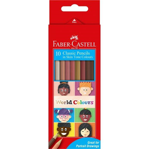 Faber-Castell Classic Colour Pencils World Colours Assorted - Pack  of 10