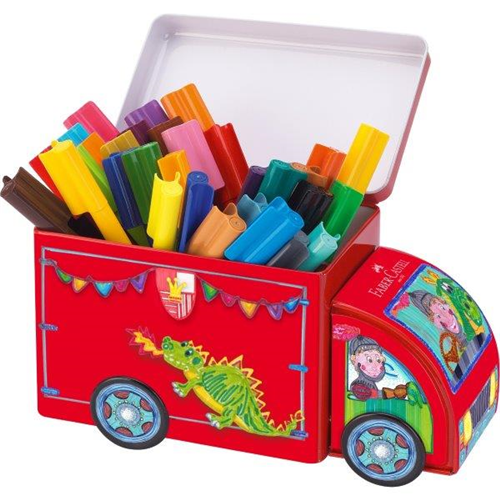 Faber-Castell Connector Pen Colour Marker Truck - 33 Connector Pens 3 clips colouring tips