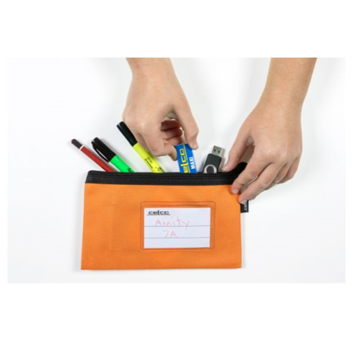 Celco Pencil Case 250x130mm Premium Small Brights 1 Zip Orange