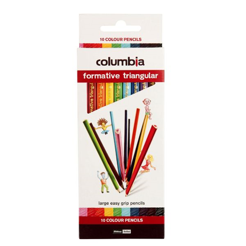 Columbia Pencil Coloured Formative Triangular Pk10